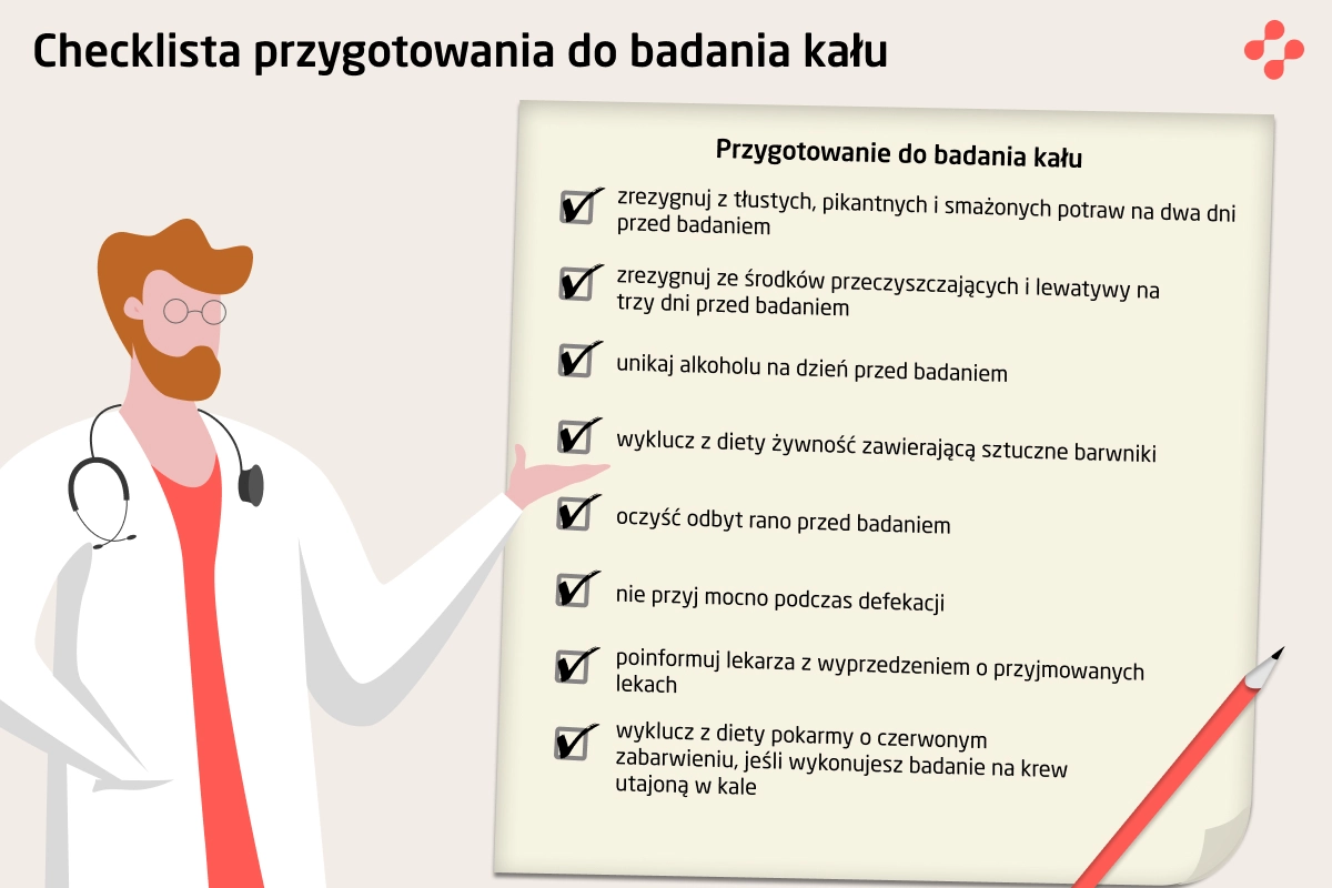 Checklista przygotowania do badania kału